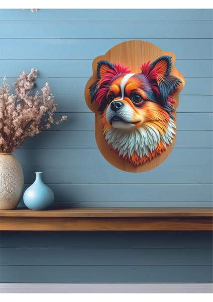 12X18 cm 3D Görünümlü Köpek Mdf Duvar Dekoratif
