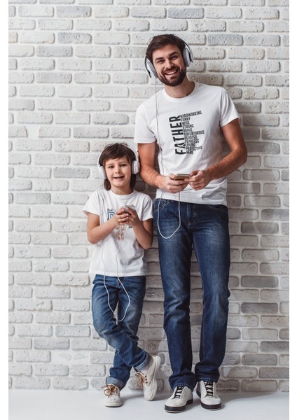 Babalar Günü Baba ? Kısa Kollu Bisiklet Yaka T-Shirt