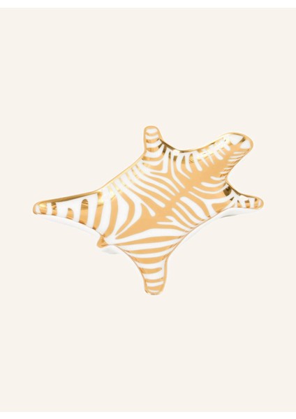 Elite Zebra Desenli Porselen Tabak El Yapımı, Glazürlü, Dekoratif Şıklık 1 Adet