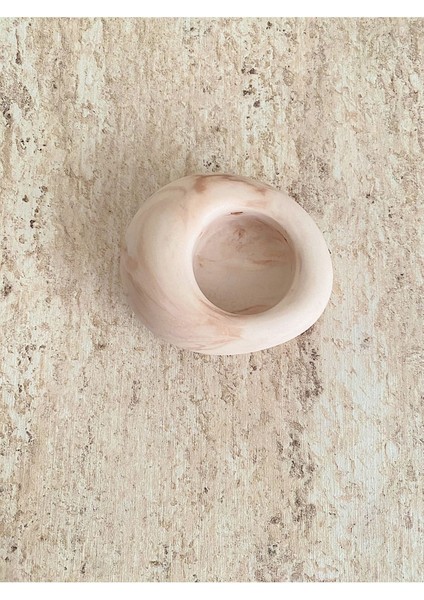 Elite (Wax Vernik) Mermer Görünümlü, Dekoratif Mumluk ,tealight Mumluk,yüzük Tabağı Mum Dahil 1 Adet