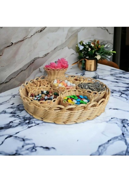 Elite Bambu Çerezlik Takımı Dekoratif Çerezlik Seti Çerez Sepeti 0031_M1 1 Adet fiyatları