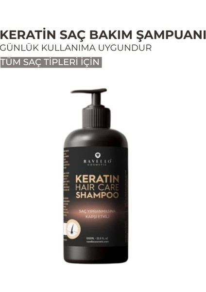 Keratin Bakım Şampuanı Yıpranmış Saçlara Özel Etkili Formül 1000ML