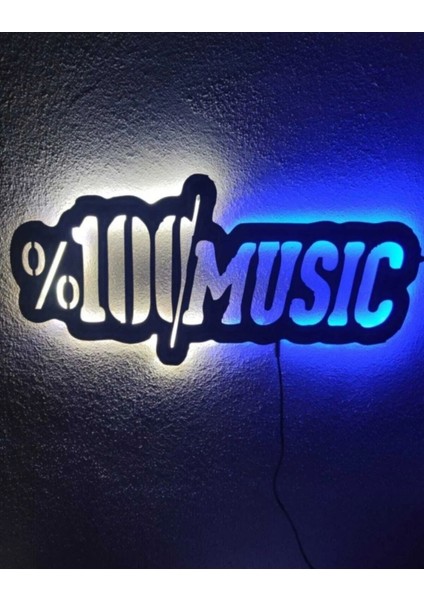 LED Işıklı Mdf 100 / Yüz Genç Odası Müzik Odası Duvar Dekorasyon Gece Lambası Dekor