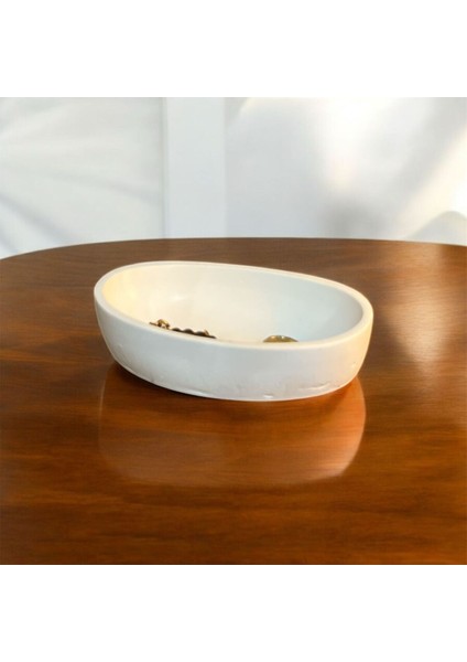 Elite Dekoratif Oval Beton Tabak Takı Tabağı Mum Tabağı Organizer 1 Adet