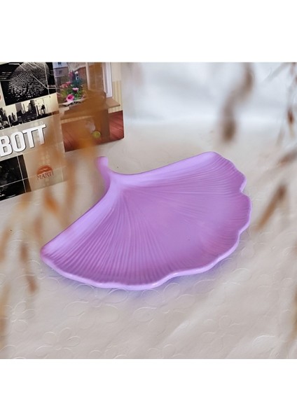Elite Takı Tabağı Organizer Tabak Dekoratif Tabak Pastel Mor Renk 18,5 x 14 cm (Porselen Değildir) 1 Adet