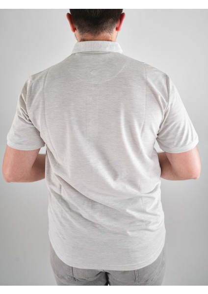 Battal Cepli Erkek Gri Kısa Kol Yakalı Baba Tshirt fiyatları