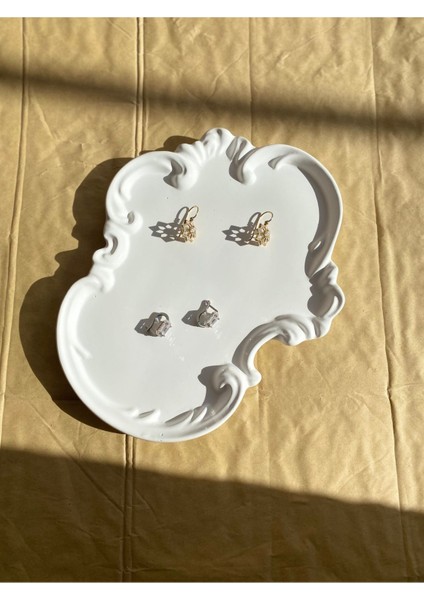 Elite Dantel Kabartmalı Vintage Takı Tabağı Beton 20X16 Takı Tepsisi Geniş Altlık 1 Adet fiyatları
