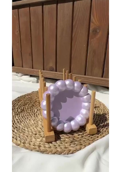 Elite Sedefli Bubble Dekoratif Beton Tabak Altlık Sunumluk Takı Tabağı Bardak Altlığı 1 Adet