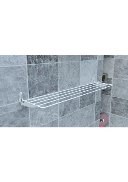 Kurufer Petek Çamaşır Kurutmalık ve Duvar Montaj Aparatı, Metal, Beyaz