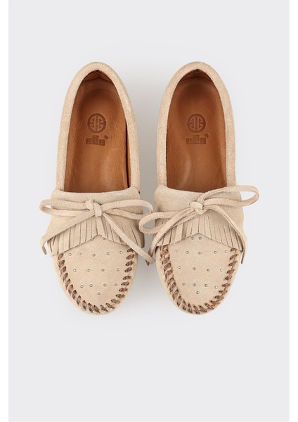 Bej Deri Kadın Günlük Ayakkabı fırsatları