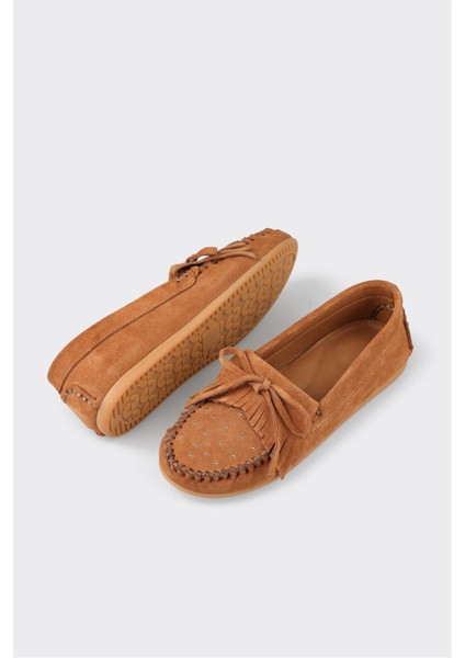 Taba Deri Kadın Günlük Ayakkabı modelleri