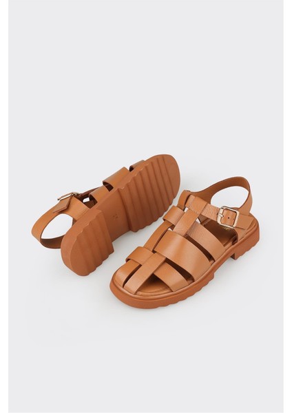 Taba Deri Kadın Günlük Ayakkabı modelleri