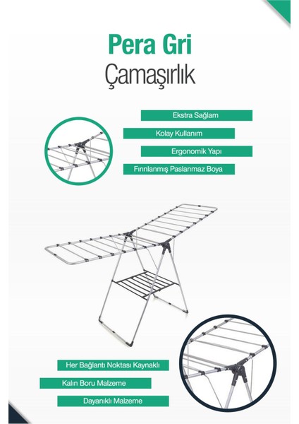Metal kurutmalık, beyaz renk, Türkiye üretimi, dayanıklı ve şık tasarım