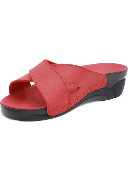 2176-VENEDIK-9 Tam Anatomik Kadın Günlük Terlik - NKT02176-KIRMIZI-38 modelleri