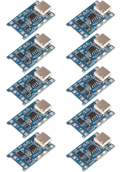 TP4056 Type-C 1s 3.7V Lipo, Li-Ion Pil Bms Korumalı Şarj Devresi - 10 Adet