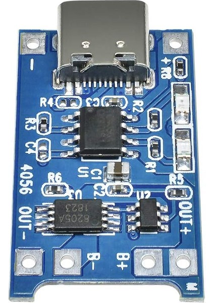TP4056 Type-C 1s 3.7V Lipo, Li-Ion Pil Bms Korumalı Şarj Devresi - 10 Adet