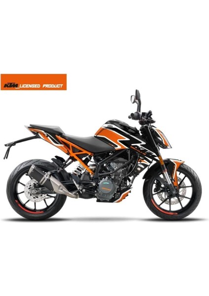 Ktm Duke 250 Siyah Beyaz Şeridi Sticker Full Takım Set Mdl2