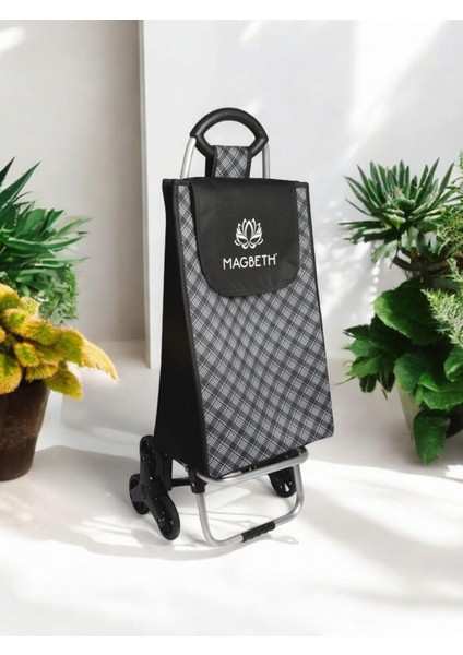 Sessiz silikon üç tekerlekli pazar arabası, paslanmaz gövde, su geçirmez pazar çantası