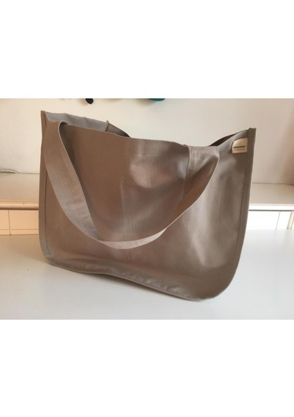 UltraNova Gri Shopper Çanta 20x40 cm, şık ve kullanışlı taş rengi tasarım
