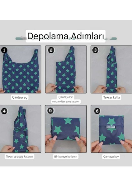 Katlanabilir Pazar Çantası, Siyah, 34x48 cm, Kamp ve Plaj için hafif ve pratik kullanım