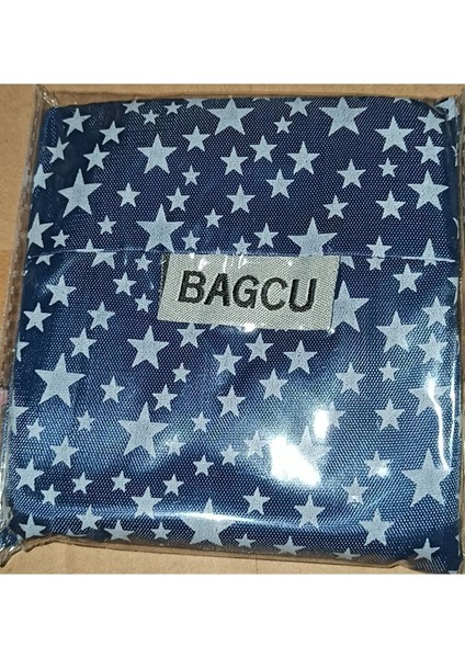 Katlanabilir Pazar Çantası, Renk: Lacivert, Boyut: 34x48, Kamp ve Plaj için ideal