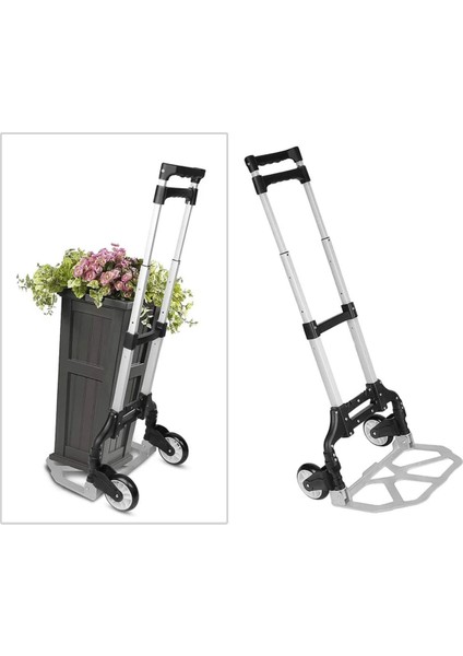 Katlanabilir El Arabası ve Çanta, Renk: Gri, Boyut: 38x59 cm