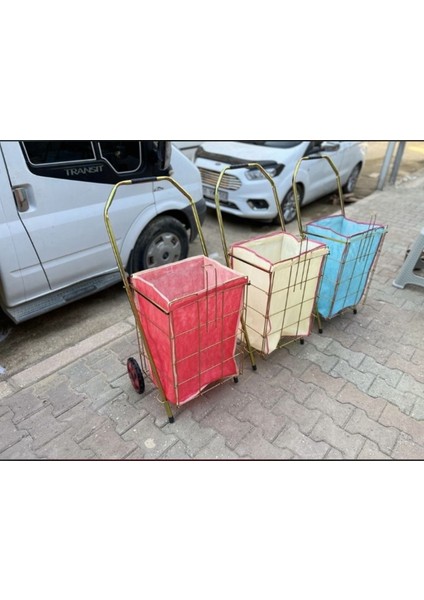 Çok Renkli Ekstra Kalın Geniş Boy 19 Mm Boru, 65 Litre Pazar Arabası