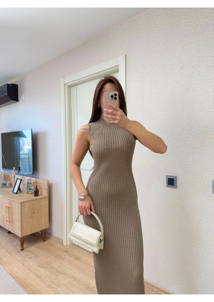 Fitilli Triko Elbise Maxi Uzun Boy - Vizyon