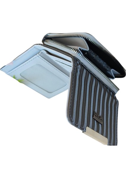 Zebra Desenli Renkli Yumuşak Kumaş Yüzey Çok Gözlü Continantel Kadın Cüzdanı 16X9X5