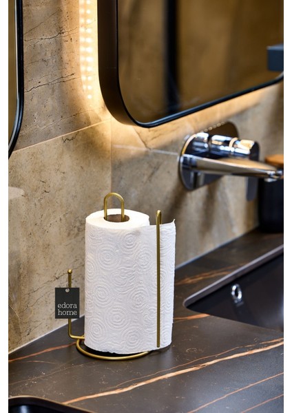 Elite Gold Ayraçlı Kağıt Rulo Havluluk 25 cm Peçetelik , Modern Mutfak Ergonomik Tasarım - Metal Paslanmaz 1 Adet