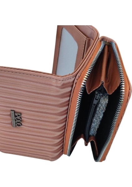Zebra Desenli Renkli Yumuşak Kumaş Yüzey Çok Gözlü Continantel Kadın Cüzdanı 16X9X5