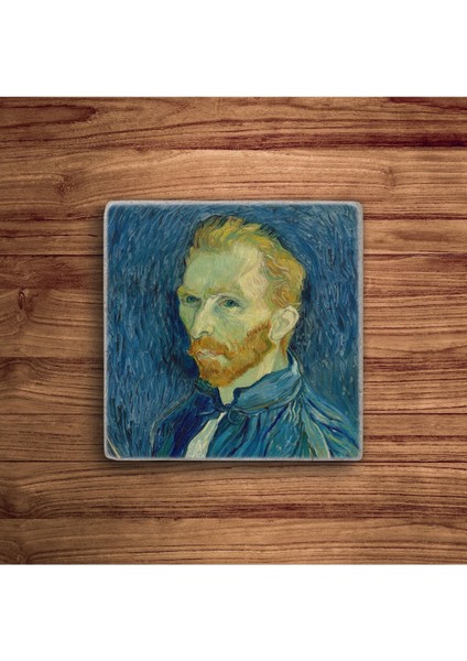 Elite Vincent Van Gogh Tabloları Doğal Taş Traverten Bardak Altlığı 4 Lü Set 1 Adet modelleri