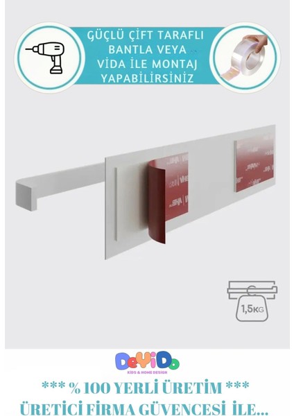 Elite Metal Yapışkanlı Kağıt Havlu Peçetelik - Demir Askılık - Havluluk Banyo Askısı - Çok Amaçlı Askılık 1 Adet fiyatları