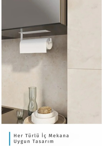 Elite Metal Yapışkanlı Kağıt Havlu Peçetelik - Demir Askılık - Havluluk Banyo Askısı - Çok Amaçlı Askılık 1 Adet indirimleri
