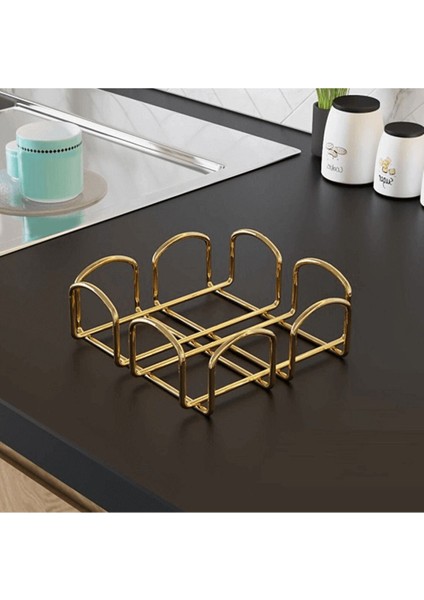 Elite Kare Metal Peçetelik Gold 1 Adet