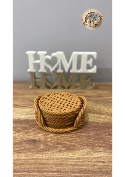 Elite Şık ve Doğal Tasarım: Rattan Hazeran Desenli Bardak Altlığı Seti (6’lı) + Stand 1 Adet