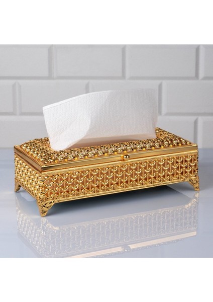 Elite Home Endam Kalpli Z Peçete Kutusu Altın 24X12X8 cm 1 Adet