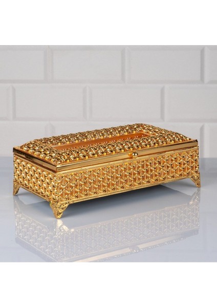 Elite Home Endam Kalpli Z Peçete Kutusu Altın 24X12X8 cm 1 Adet