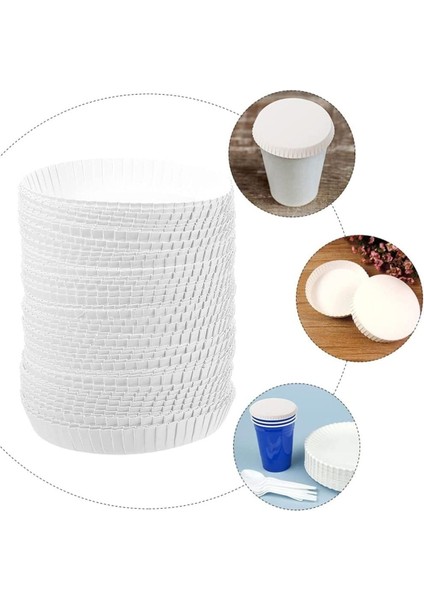 Elite 100 Adet Karton Bardak Kapak Tıkacı Kağıt Bardak Kapağı 1 Adet