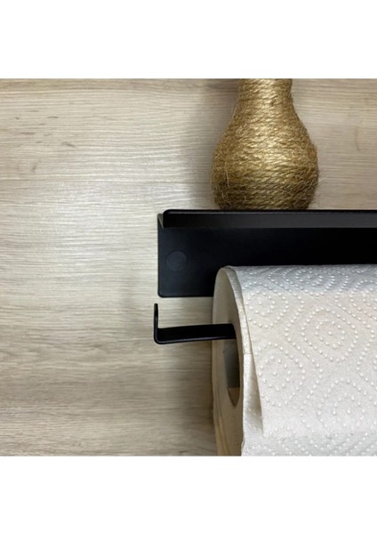 Elite Metal Mat Siyah Kağıt Rulo Havluluk, Peçetelik 1 Adet