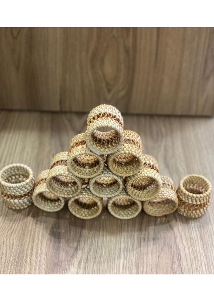 Elite 6 Şu Rattan Peçete Yüzüğü, Peçete Halkası ,bambu Peçete Yüzüğü 1 Adet