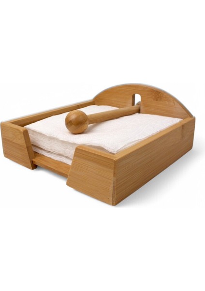 Elite Bambu Peçetelik Kare, Rüzgar Koruma Aparatlı Bambu Peçetelik Şık ve Dayanıklı Tasarım 18X18X5CM 1 Adet