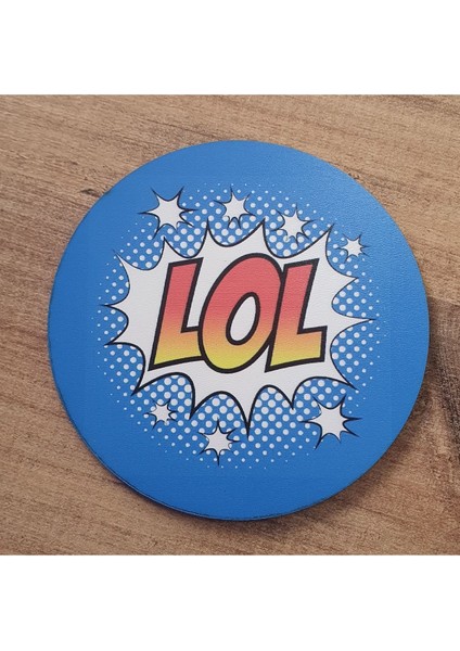 Elite Lol Retro Pop Art Ahşap Bardak Altlığı (6 Adet) 1 Adet