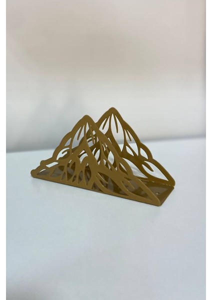 Elite A Yaprak Model Lazer Kesim Metal Dekoratif Peçetelik (11X8X4 Cm) 1 Adet