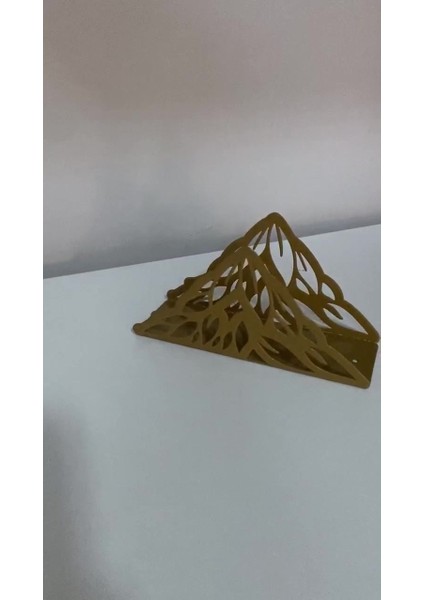 Elite A Yaprak Model Lazer Kesim Metal Dekoratif Peçetelik (11X8X4 Cm) 1 Adet