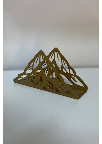 Elite A Yaprak Model Lazer Kesim Metal Dekoratif Peçetelik (11X8X4 Cm) 1 Adet