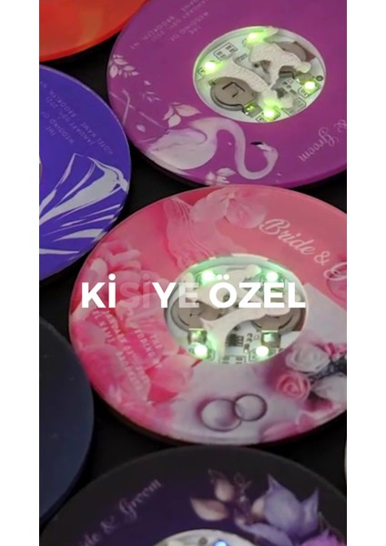 Elite Işıklı Kişiselleştirilebilir Kendi Müziğini Yarat Karekodlu Bardak Altlığı 1 Adet