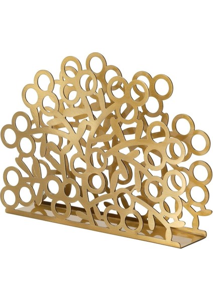 Elite Masa Üstü Peçetelik Yükseklik 14 cm Ikea Şekilli Metal Sofra Peçeteliği Altın Renk 1 Adet