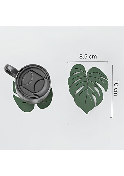 Elite Deve Tabanı Desenli Bardak Altlığı 2'li Set - Yaprak Desenli Bardak Altlığı 2'li Seti (Monstera) 1 Adet indirimleri