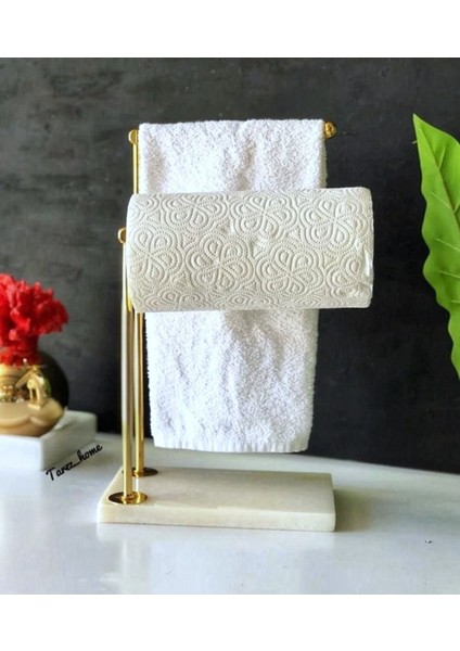 Elite Mermer Metal Banyo El Havluluk Beyazgold 1 Adet